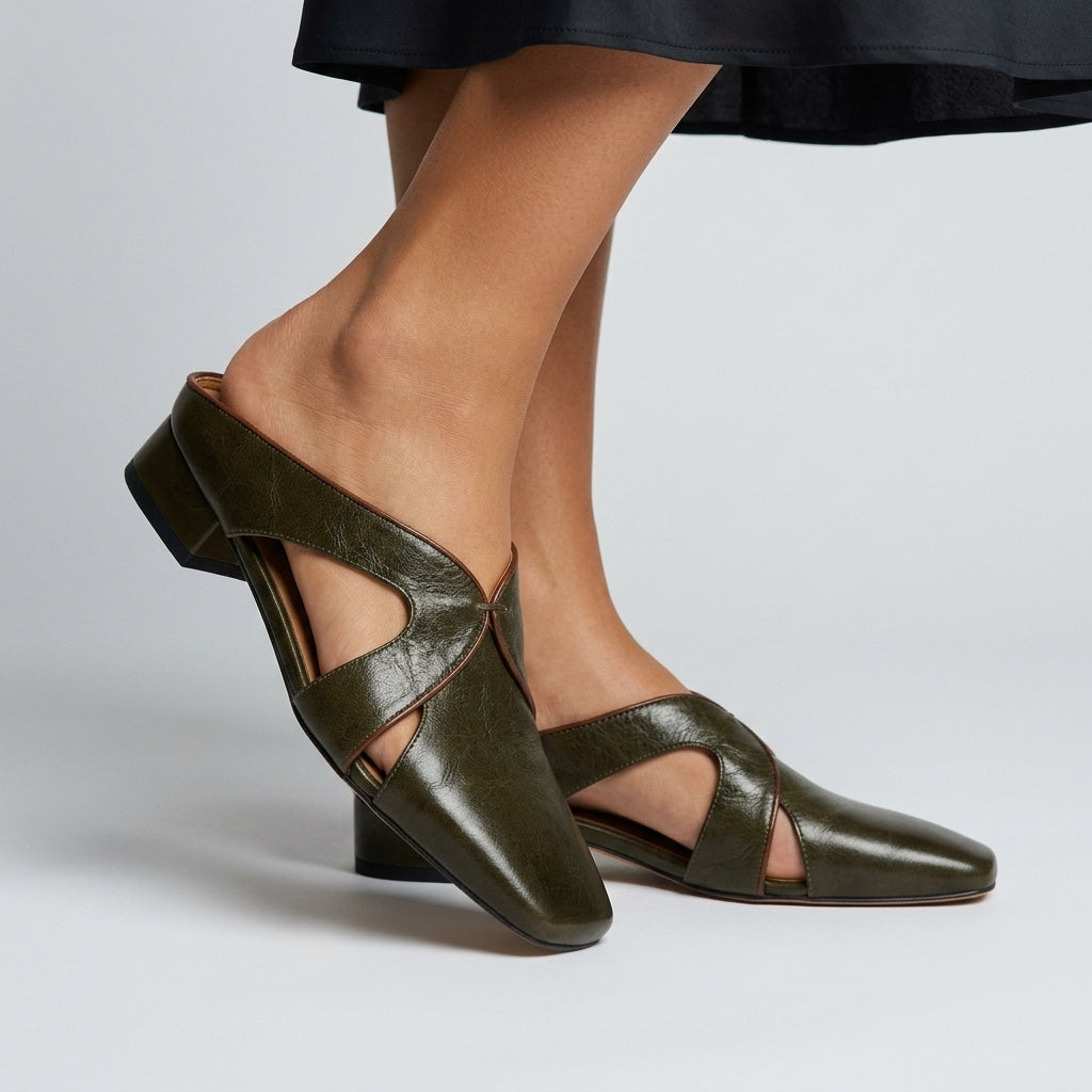 Lori Cutout Square Toe Mule