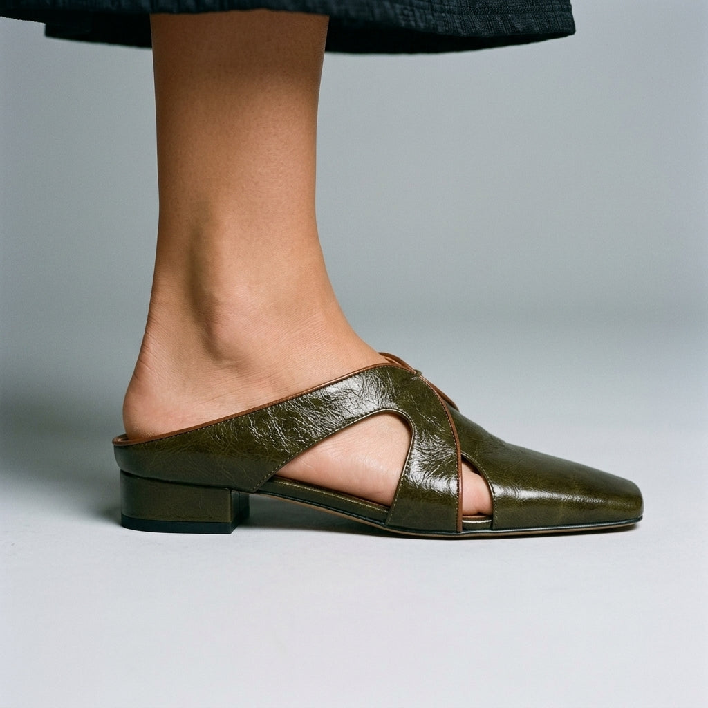 Lori Cutout Square Toe Mule