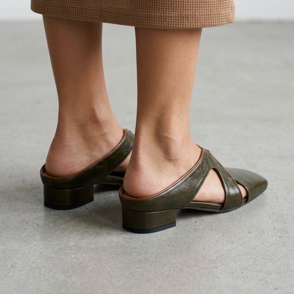 Lori Cutout Square Toe Mule