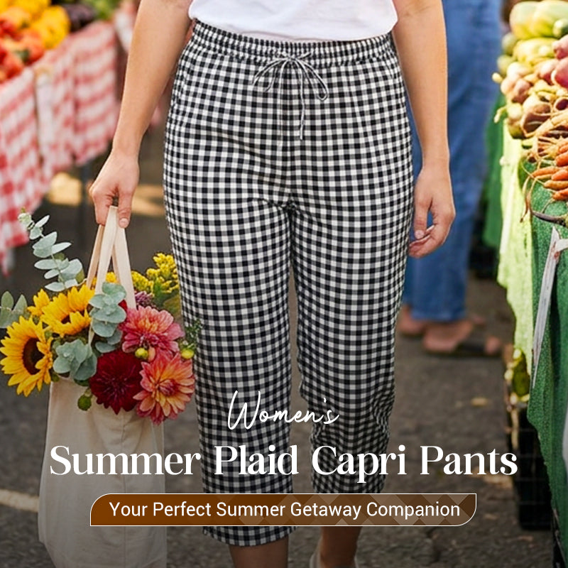 Jessy - Relaxed Summer Plaid Capri Pants