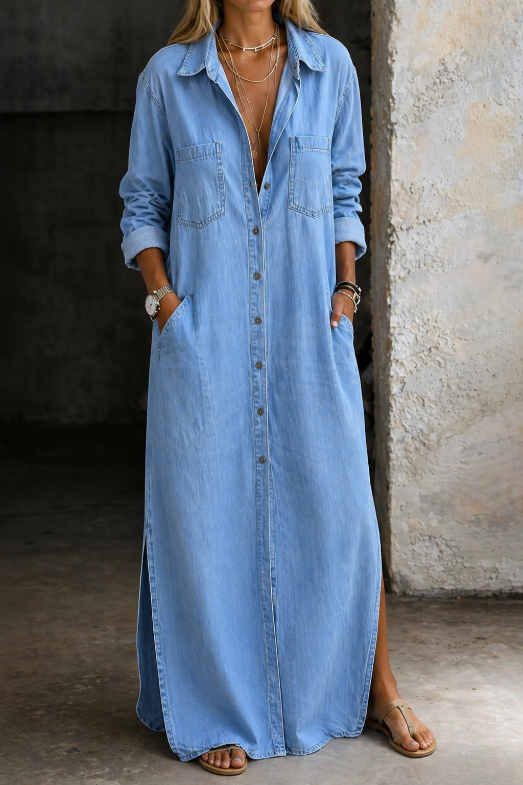 Evie™ Button Maxi Dress