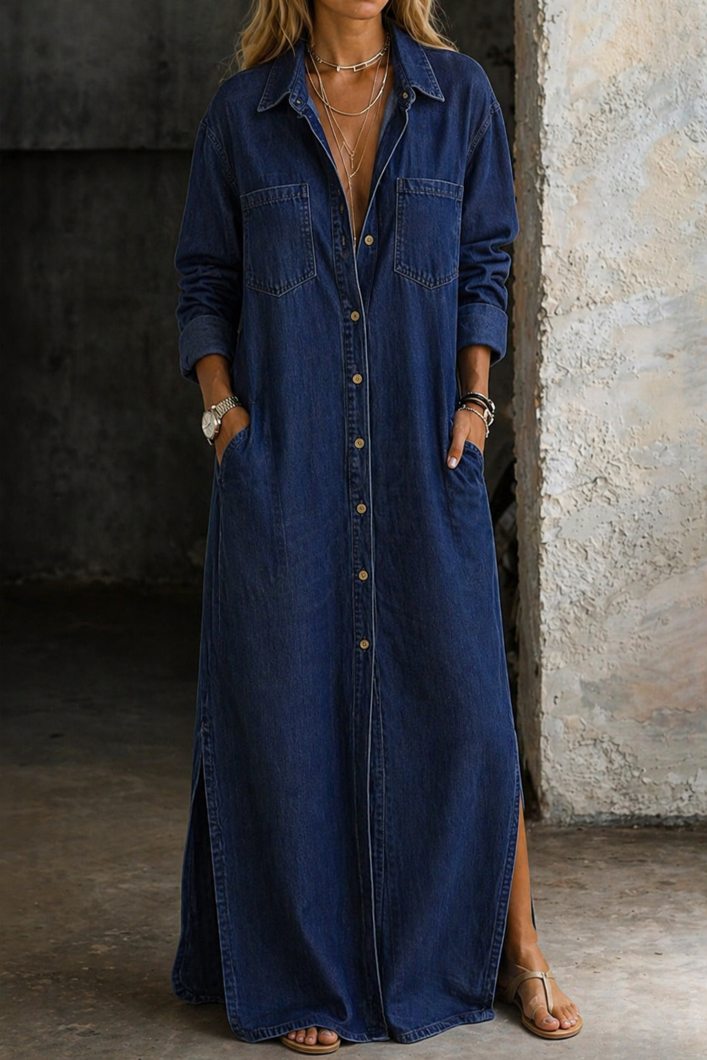 Evie™ Button Maxi Dress