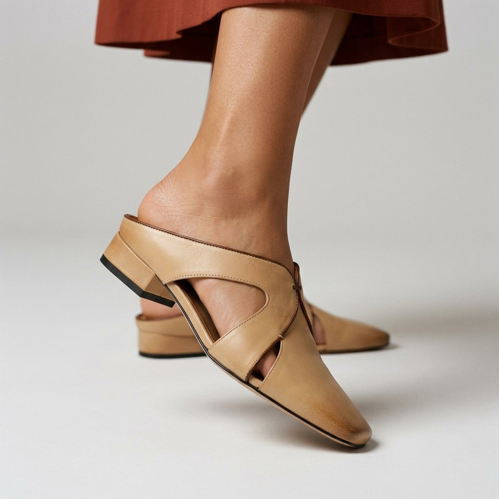 Lori Cutout Square Toe Mule