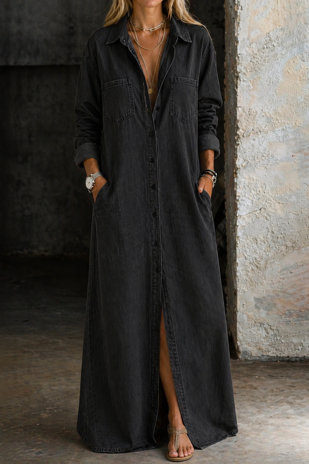 Evie™ Button Maxi Dress