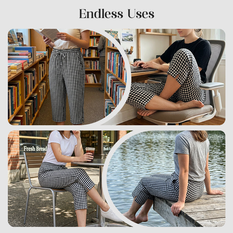 Jessy - Relaxed Summer Plaid Capri Pants