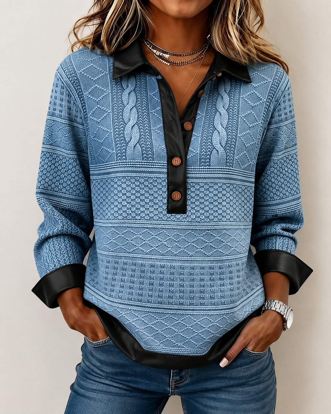 Tamsin™ | Relaxed Contrast-Detail Top