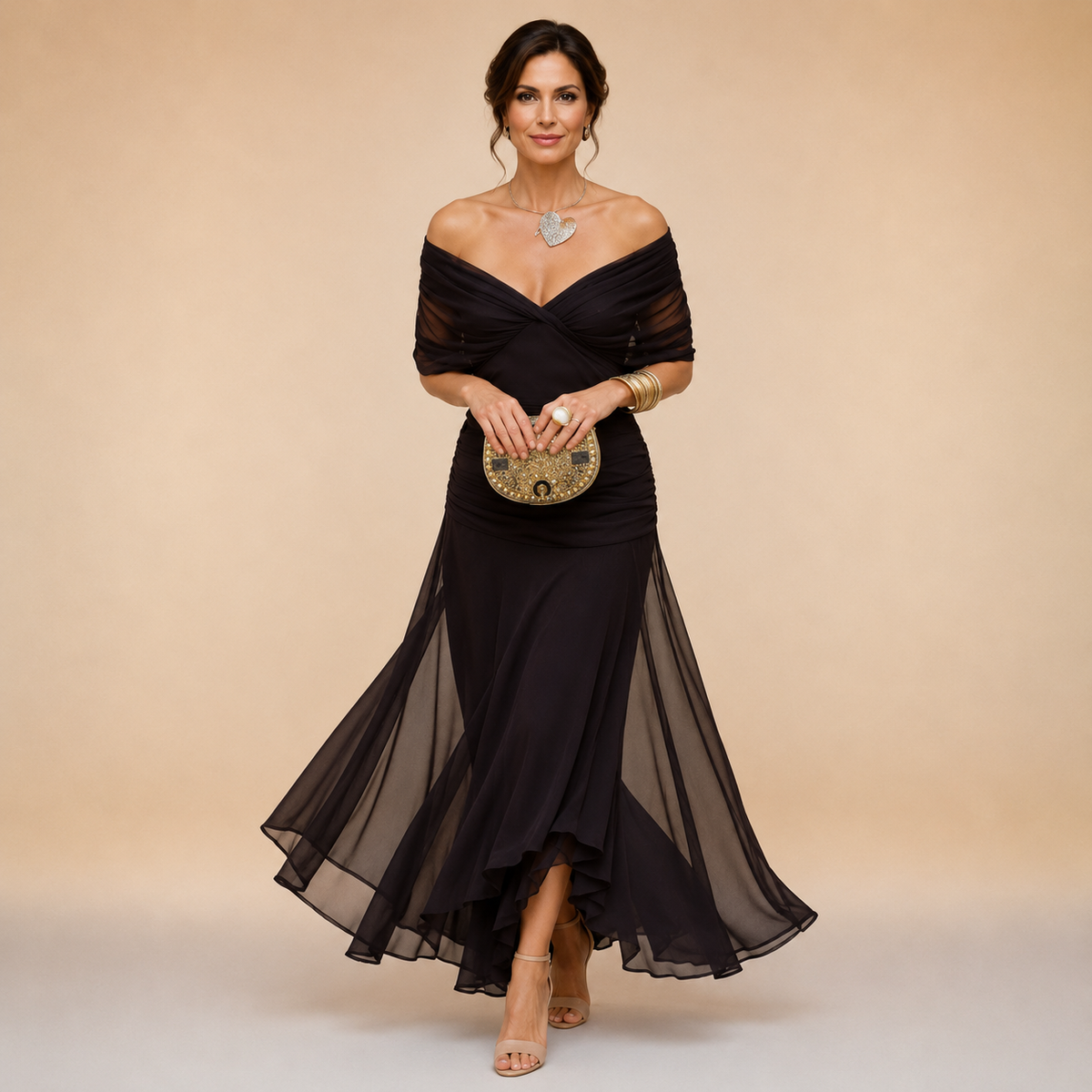 Emma evening maxi dress detail