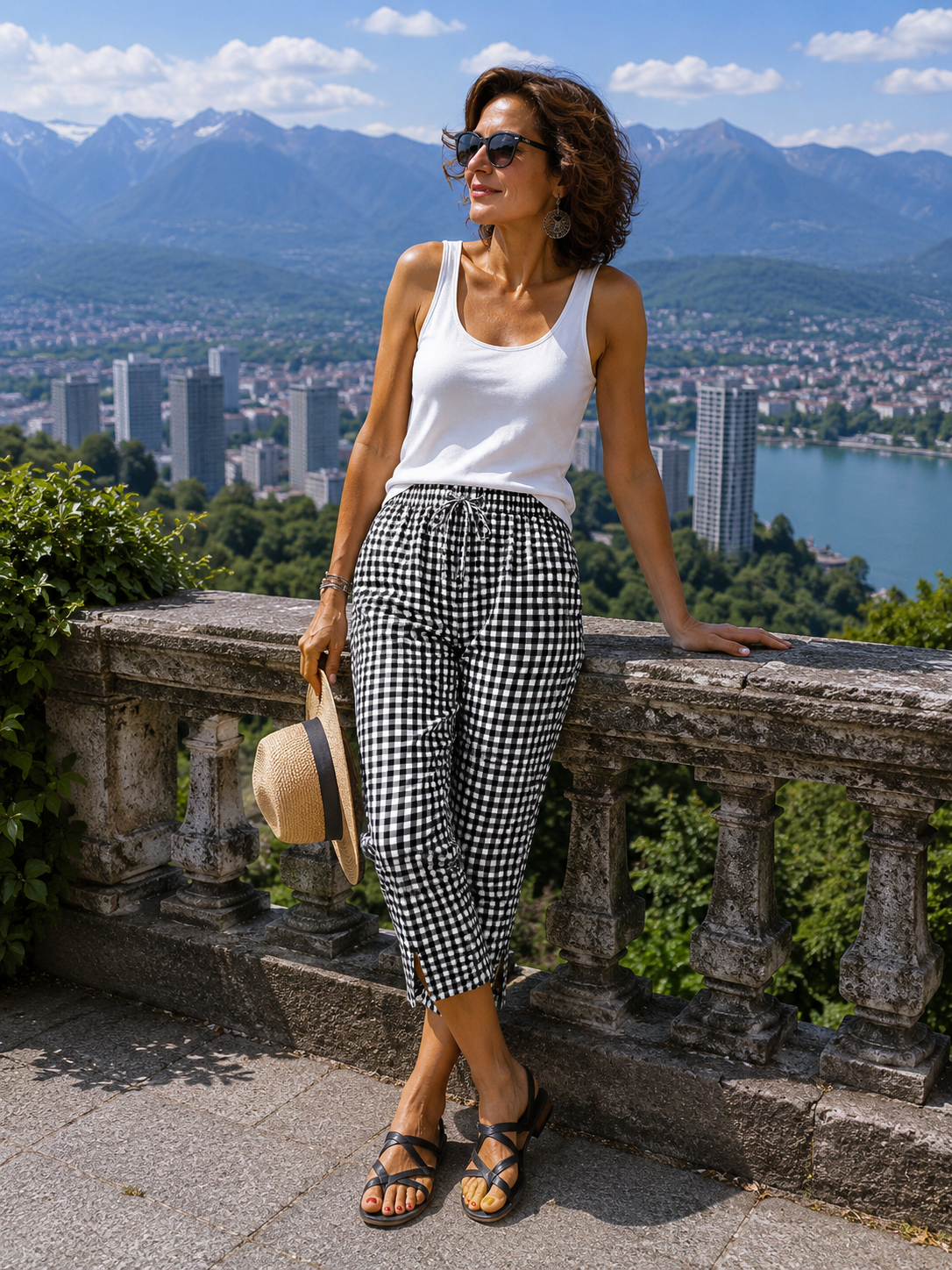 Jessy - Relaxed Summer Plaid Capri Pants
