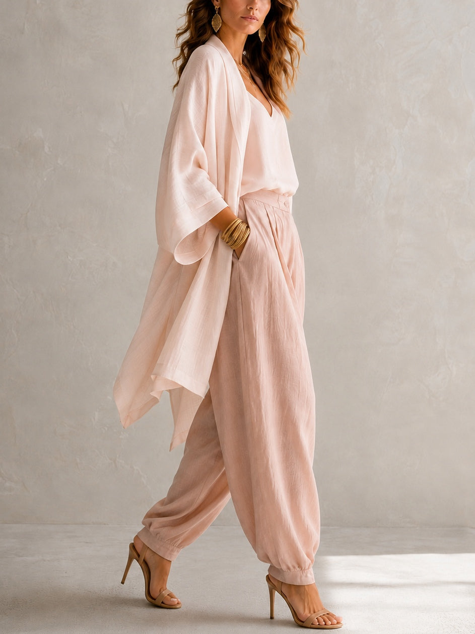 VALERIE | FLOWING THREE-PIECE PINK SET