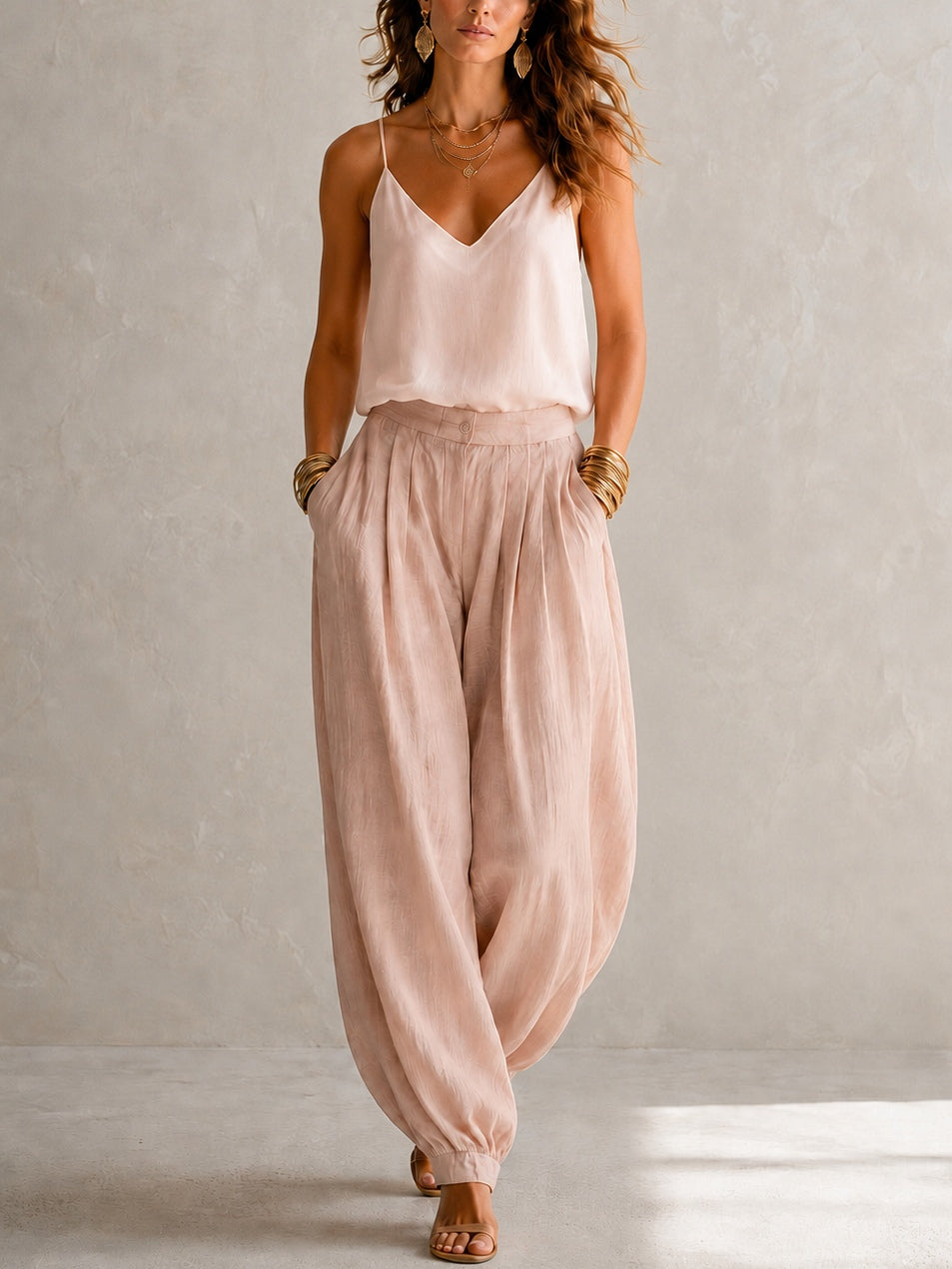 VALERIE | FLOWING THREE-PIECE PINK SET