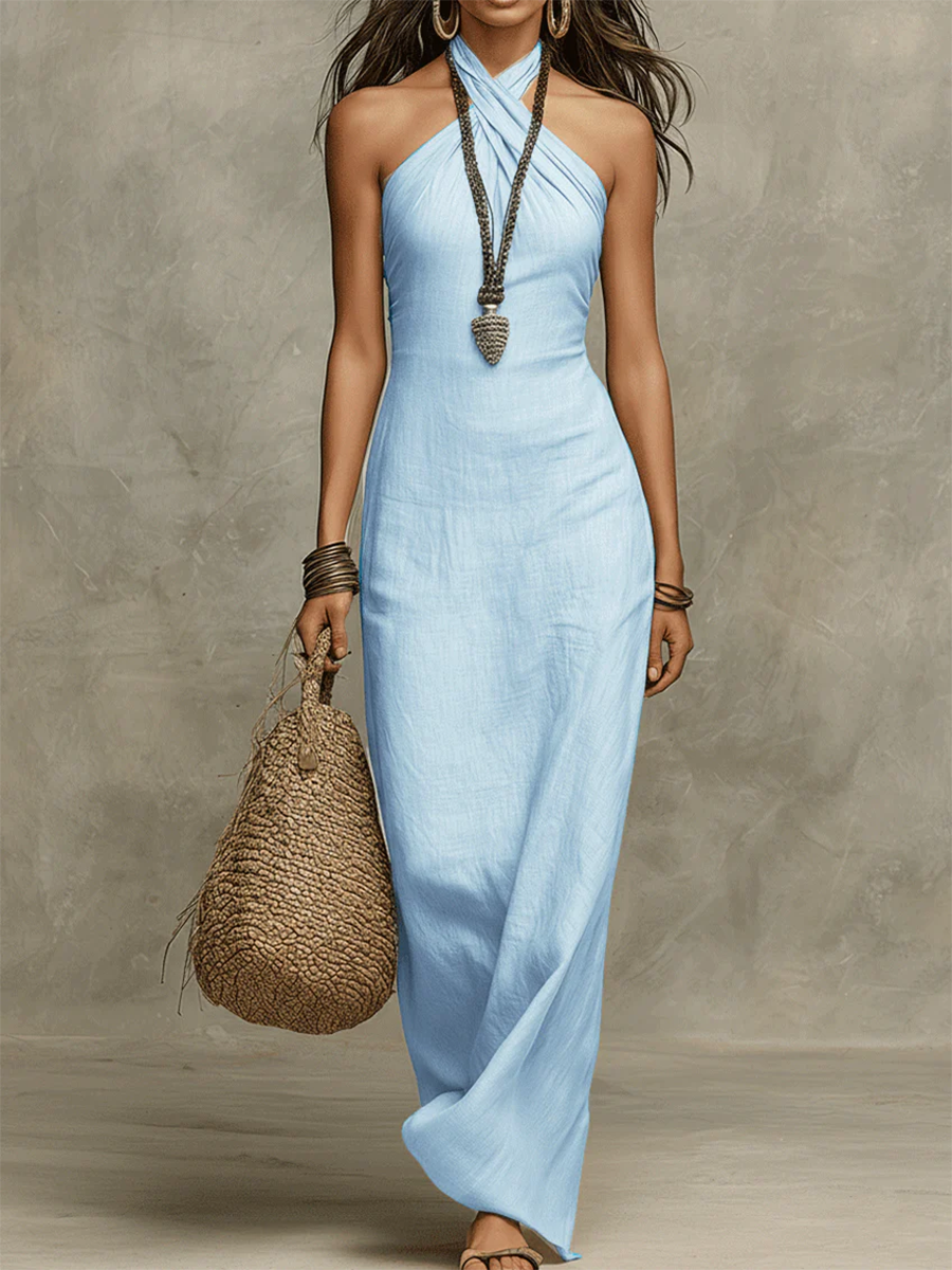 Avelina™ – Voluminous Long Dress, American Collar