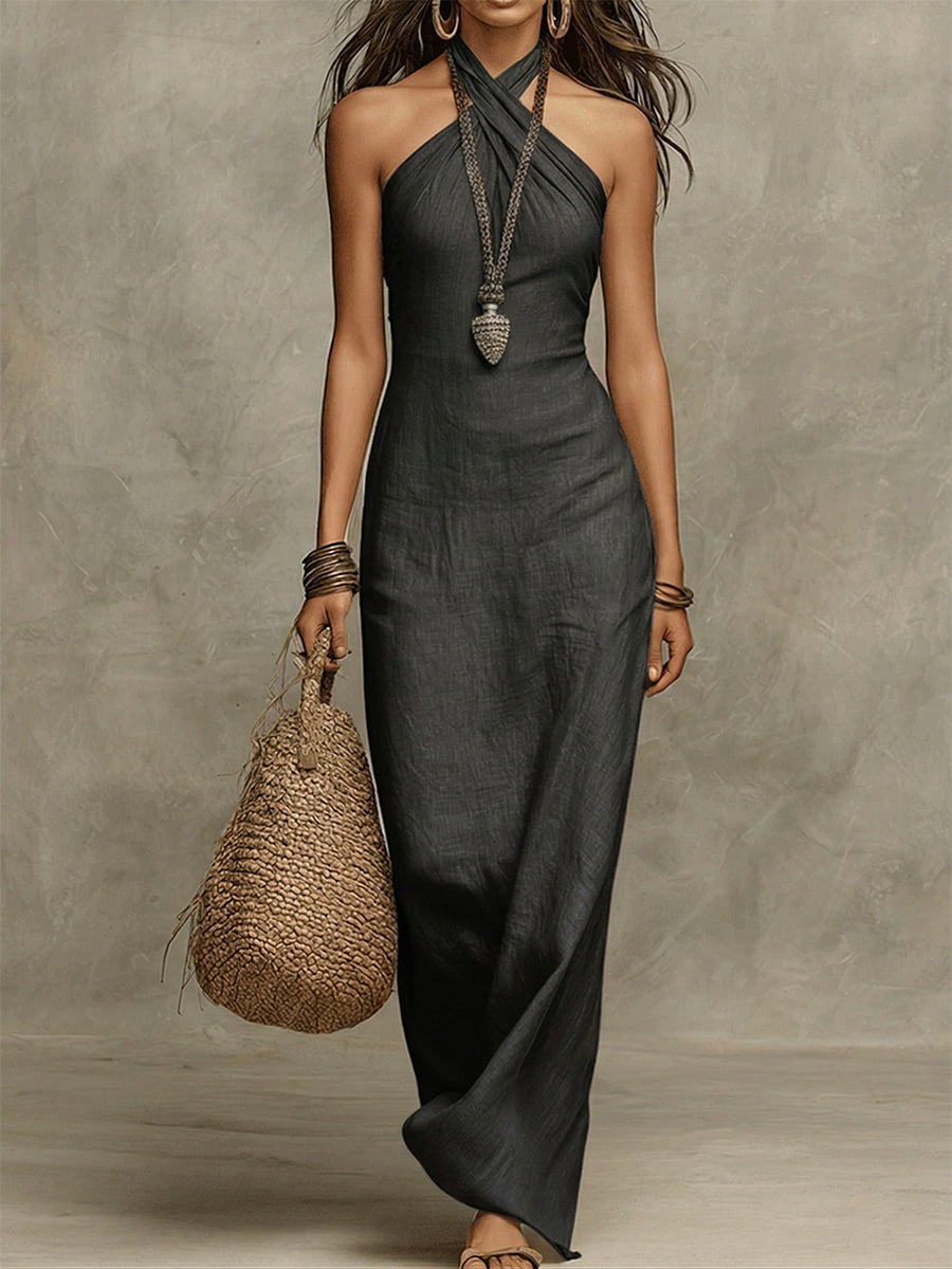 Avelina™ – Voluminous Long Dress, American Collar