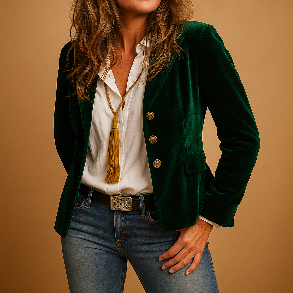 Rive | Slim Fit Retro Blazer with Lapels and Pockets for Women